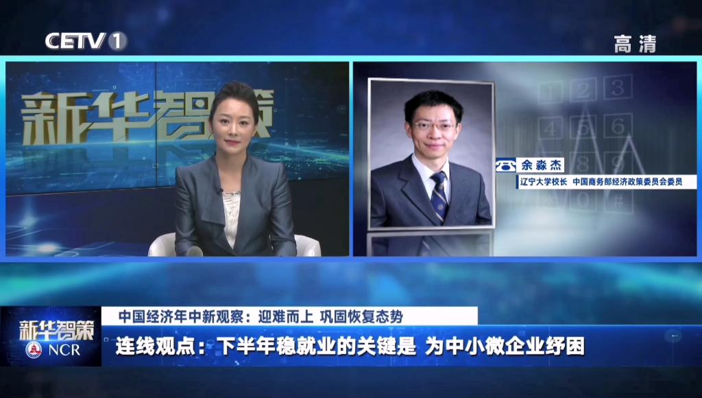 Interview with YU Miaojie by CETV’s Xinhua Smart Strategy: Accelerating the Construction of a Unified Domestic Market to Help Stabilize Economic Growth